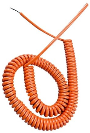 Upprullad förlängningssladd 2 kärnor 20AWG spiralkrympbar kabel Orange fjädersträckt 1-10 meter teleskopisk tråd(Stretch 15 Meters)
