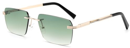 SHEEN KELLY Lunettes de soleil rétro sans monture pour hommes femmes