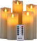 Hanzim LED Kerzen,Flammenlose Kerzen 250 Stunden Dekorations-Kerzen-Säulen im 5er Set.Realistisch flackernde LED-Flammen 10-Tasten Fernbedienung mit 24 Stunden Timer-Funktion (Ivory)