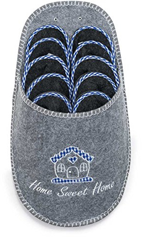 UMOI Zapatillas de invitados | conjunto de 5 | Zapatilla de fieltro | Gris