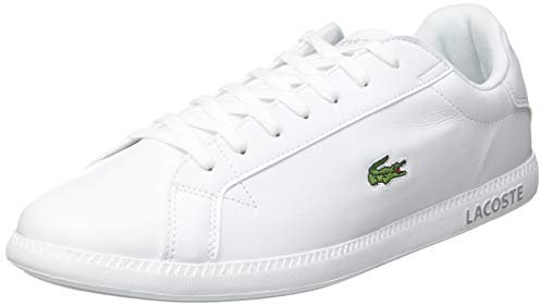Lacoste Herren Low-Top Sneaker Graduate BL21 1 SMA, Männer Halbschuhe,straßenschuhe,Strassenschuhe,Freizeitschuhe,Turnschuhe,Weiss,45 EU / 10.5 UK
