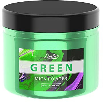 Epoxidharz Farbe - 60g Grün Metallic Mica Pulver Glitter Seifenfarbe Pigmentpulver für Epoxy Resin Farbe, Seifenherstellung - Natürliches Mica Powder Harz Farben für Epoxidharz, Lipgloss, Slime