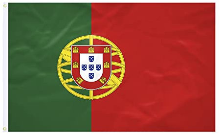 Drapeau Portugal - 60x90cm - Tissu Renforcé - Couture Durable - Couleurs Vives - Drapeau Extérieur Intérieur - Oillets Intégrés - Drapeau National