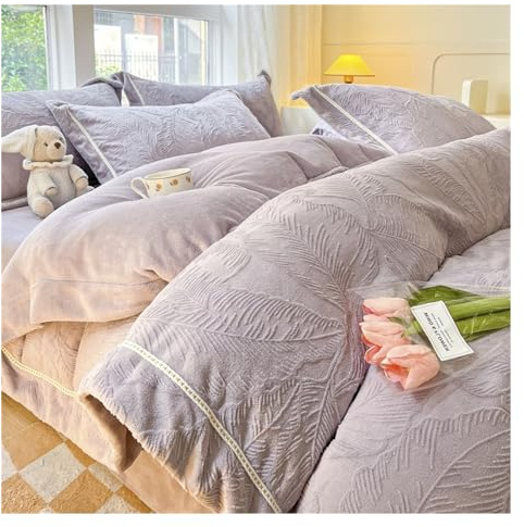 HARUE Duvet Cover Set Duvet Cover 4 Piece Bedding Super Soft Microfibre Duvet Cover Winter Plush Duvet Cover Set Duvet Cover Full (Color : 1, Size : 2.0m Bed 220x240cm)