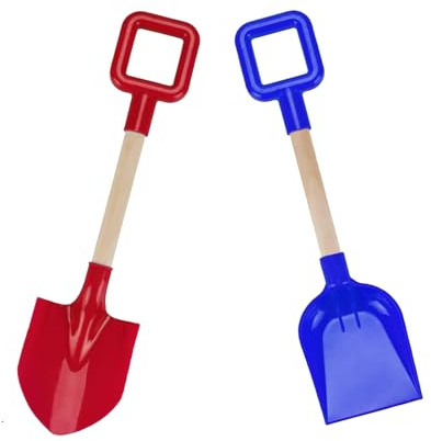 2 Piezas de Palas de Playa para Niños 40cm Pala para Arena Infantil con Mango de Madera Duradera, Pala para Nieve para Niños en la Playa, Herramientas de Playa para Arena, Jardín, Patio Trasero de