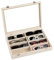 Frebeauty Organizer per occhiali da sole, organizer per occhiali in velluto, vassoio per occhiali da sole con coperchio trasparente, scatola per occhiali da sole uomo/donna, custodia per occhiali da