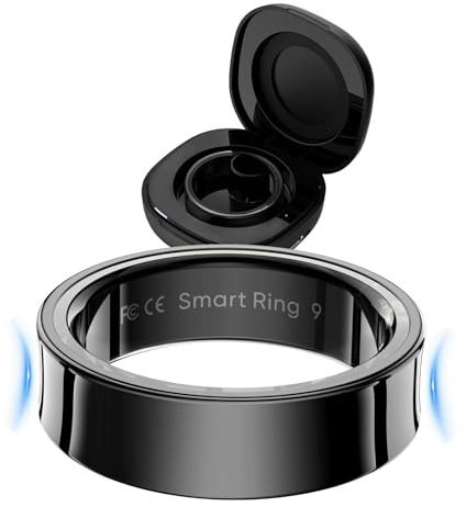 findtime Bague intelligente pour homme et femme - Bague intelligente Android - Suivi du sommeil - Fréquence cardiaque SpO2 - Moniteur HRV - Rappel de période, calorie, distance, podomètre, noir 8