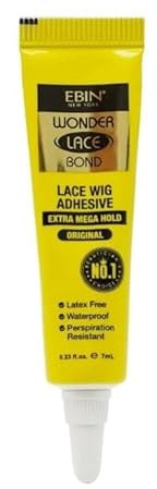 EBIN New York Wonder Lace Bond Lace Wig Adhesive Travel Tube 0.23oz / 7ml (Extra Mega Hold, 1)