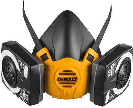 DEWALT Half Face Mask Respirator with A2P3 Filters - Size M Lightweight design Provides protection in workplaces that have high levels of fine dust lead silica MDF other forms of industrial pollutants