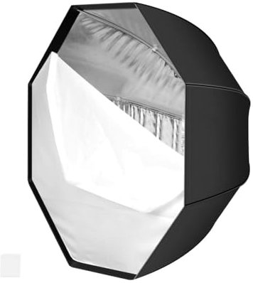 Kissmii Softbox con Forma de Paraguas Octogonal de 80 cm, Reflector de Flash Superior Universal, Cubierta de Luz Suave para Exteriores, Modificador de Iluminación Profesional