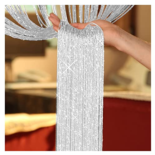 Cortina Puerta Exterior,Cortina Exterior 1 unid brillo cuerda cortina cortina beads divisores de habitaciones con cuentas franja ventana panel dormitorio tassel cristal colgando cortina casa decoració