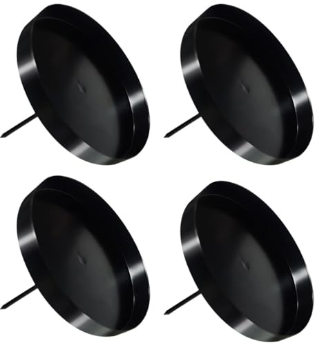 OUDQFCJ 4 Piezas Portavelas para Corona de Adviento Negro 8 cm Sujetavelas para Velas de Pilar y Arreglos para Insertar