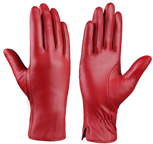 Gants en cuir pour Femme Gants thermiques hiver chauds doublés de cachemire écran tactile