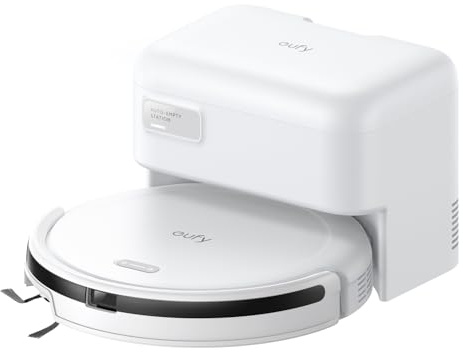 eufy Robot Vacuum C10,Self Emptying,8 Weeks Hands Free,Advanced Smart Mapping with LiDAR Navigation, 2.85-Inch Slim Design, Powerful Suction, Edge Expansion Brush for Pet Hair,Carpet Detection White