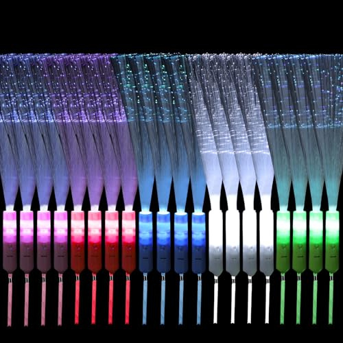 20Pcs Fiber Optic Wands, LED Glow Sticks Party Pack, Light Up LED Glow Wands Sticks, Concerts Birthday Party Supplies (20Pcs)