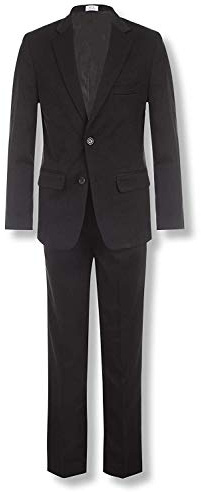 Calvin Klein Boys' 2-Piece Formal Suit Set, Includes Single Breasted Jacket & Straight Leg Dress Pants with Belt Loops & Functional Pockets, Black, 16