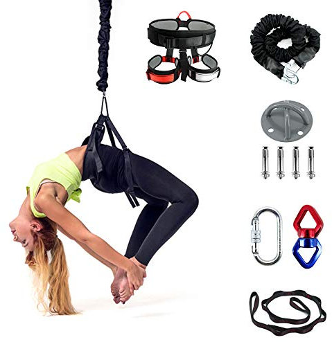 Topchances Suspension Trainer Home Aerial Yoga Bungee Rope, Yoga Instructor Pull Rope Durable Suspension Suitable for Dance,Fitness,Training Gravity and Aerobics and Other Full Body Workouts(100KG)