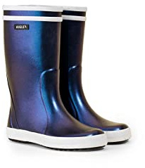 Aigle LOLLY IRRISE 2 Bottes imperméables pour Enfant à effet irisé| En caoutchouc naturel et double bande blanche|Doublure chaude à séchage rapide|Semelle adhérente