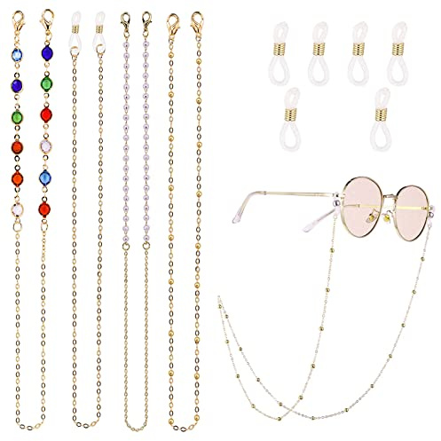 4 PCS Glasses Chains Sunglasses & Eyeglass Chains with Anti-Skid Ear Hooks for Women