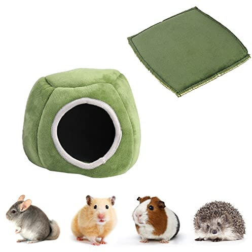 Guinea Pig Bed Cave Cozy Hamster Guinea Pig House Hamster Bed with Removable Pad Guinea Pig Hideaway Hideout Small Animal Beds for Hamster Hedgehog Chinchilla Bearded Dragon (stump nest)