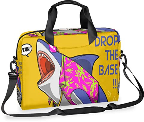 Dj Shark tecknat laptopfodral för 13-16 tums haj laptop axelväska portfölj messenger bärväska väska