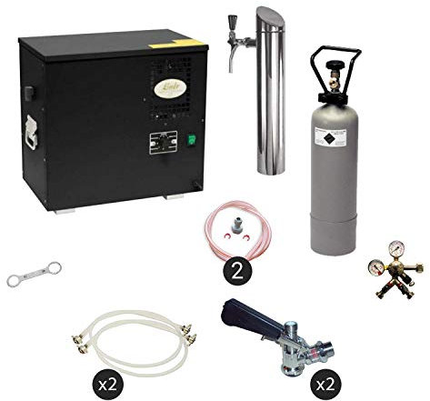 Set Completo - Spillatore Birra - AS-40, Dispenser Birra, sottobanco, Macchina per Birra 2-Linee, Keg:KeyKeg, Keg 2:KeyKeg