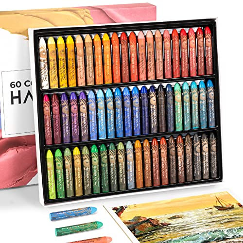 Paul Rubens Ölpastellkreide Set, 60 Farben Oil Pastels Weiche Pastellfarben für Künstler, Studenten, Ideal zum Skizzieren, Dekorieren, Malen