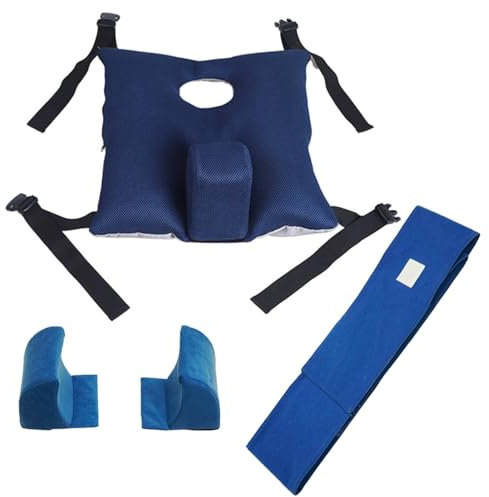 Kadxyan Knaufkeilkissen, Rutschfestes Rollstuhlkissen Mit Sicherheitsgurten, Anti-Dekubitus, Positionierung, Druckentlastung Und Sturzprävention, Für Senioren, Einfacher Patiententransfer