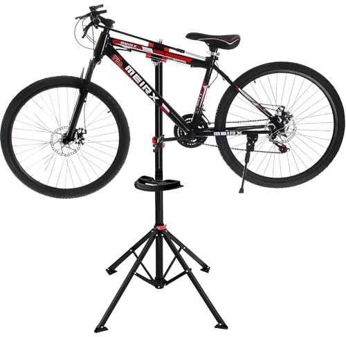IPEB Fahrradmontageständer höhenverstellbarer Fahrradreparaturständer klappbare mit Werkzeugablageund Magnetfach 360 Grad drehbare Klemme Maximale Belastung 30kg