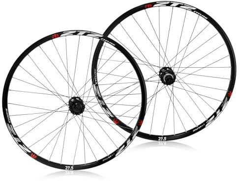 ZTZ 26/27.5/29 Mountain Bike Wheelset，Ultralight Aluminum Alloy Rim 32H High Strength Bike Wheels， Quick Release Disc Brake MTB Wheel Set， Compatible 7-12 Speed Cassette (Front+Rear Wheels, 27.5)