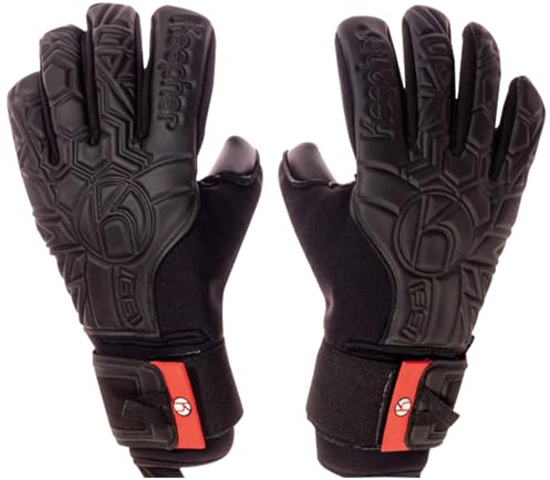 keepher 1991 Black Girls Soccer Goalie Gloves | Removable Finger Protection | 4mm Giga Grip Latex for Superb Shot Absorption & Control | Designed for Female Goalkeepers | Based in The USA (8)