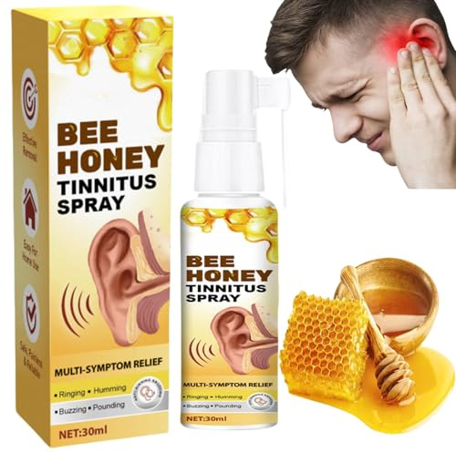 Bee Venom Tinnitus Relief Spray,Bee Venom Tinnitus Relief for Ringing Ears,Tinnitus Treatment,Tinnitus Ear Spray,Ear Pain Relief,Ear Drops Oil,Ear Ache Relief,Reduce Ear Ringing,Ear Noise,Hearing Loss