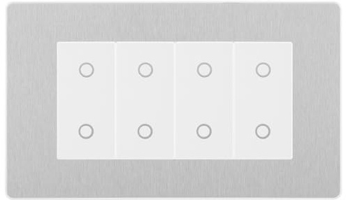 BG Evolve Brushed Steel Screwless Quad Secondary Touch Dimmer Switch PCDBSTDS4W