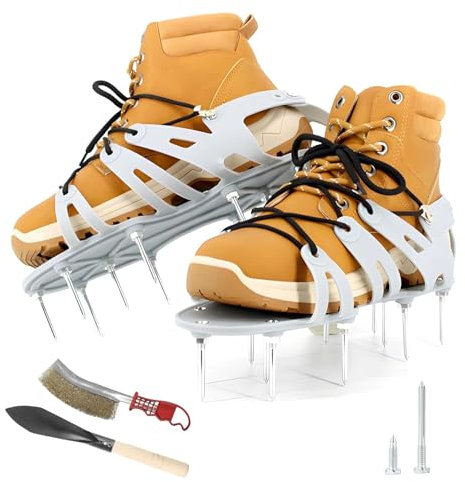 ROTKUSZ Zapatos Aireador para Cesped, Zapatos Jardín de Césped, Zapatos Aireador Jardin de Tamaño Ajustable,Talla Universal, para Zapatos Aireación en Patio y Jardín