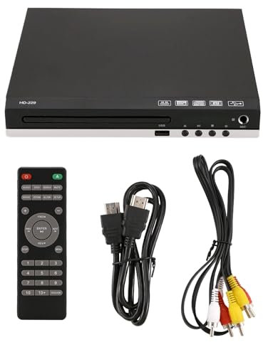 Joselin Uscite Lettore Dvd HD 1080p CD/EVD/VCD Lettore Multimediale Digitale Domestico con Porte USB e Microfono Spina UE