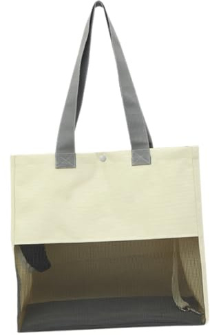 JUMPLAWN Bolsa Transportadora Diseño Cómodo y Espacioso para Gatos Transpirable y Ligera de Tela Oxford Beige, Mochila Portátil Adecuado para Salidas al Aire Libre