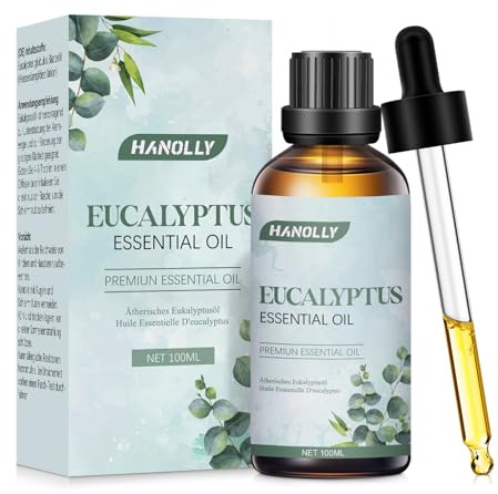 HANOLLY Eterisk Olja Eukalyptus 100ml, Eteriska Oljor Naturlig För Diffusor