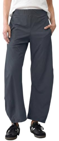 LOMON Barrel Pants for Women Travel Hiking Office Ladies Quick Dry Comfort Straight Wide Leg Trouser Spring Summer, Navy Blue
