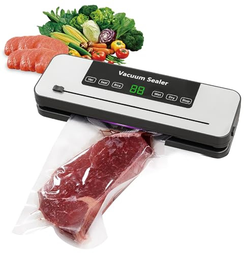 Alivio Multi-Function Vacuum Sealer Machine 65kPa Powerful Suction, Automatic Vacuum & Seal Wet & Dry Modes, Removable Cleaning Chamber Food Preservation System