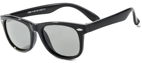 Rocf Rossini Occhiali da sole per bambini Occhiali da sole Occhiali da sole polarizzati per ragazze Ragazzi Occhiali di protezione UV per età 2-8 (nero)