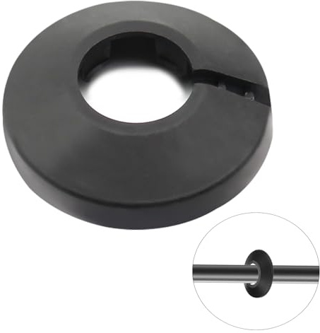 MroMax Fit 2 cm ytterdiameter fläns vattenrör skydd dekoration svart rörskydd radiator PP-plast 20 mm vapenskappa krage för vägg rör rör dekoration 1 st