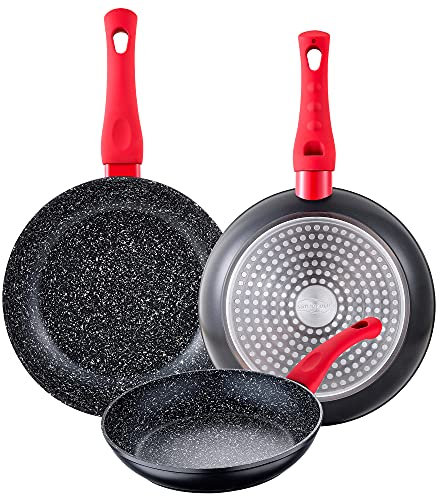 San Ignacio - Set 3Pc Sarten, con recubrimiento antiadherente (20+24+28) Aluminio Forjado Induccion Energy