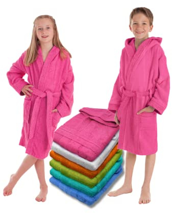 LEBENGOOD Peignoir Enfant Fille et Garçon Unisexe 100% Coton OEKOTEX Eponge