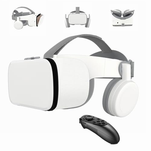 VR Set Virtual Reality VR for Phone, Wireless Bluetooth VR Headset VR Glasses 110°FOV, Support 4.7-6.2 Inch Mobile Phone Compatible for Android iOS iPhone 13 12 11 Pro Mini X R S (White)