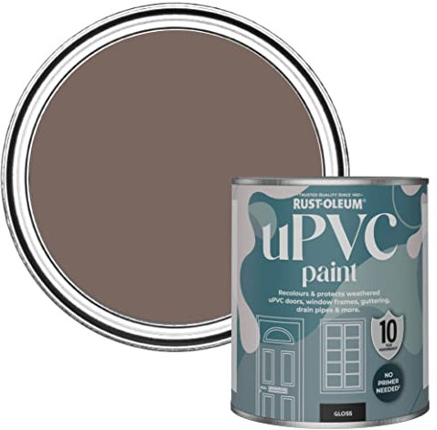 Rust-Oleum Brown uPVC Door and Window Paint In Gloss Finish - Rivers Edge 750ml