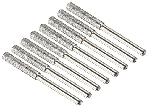 M METERXITY 8 Pack Diamond Chainsaw Sharpener - Hardness Diamond Sharpening Wheels Grinding Stone File Apply to Electric Saw (5/32, Silver)