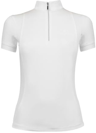 e EQUITYUM T-Shirt Concorso Donna Cassandra, vestibilità Aderente, Leggera e Confortevole, Ideale per l’Equitazione (S, Bianco)