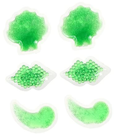 SOLUSTRE 6stücke Gel-kühlpad Und Warmkompresse Für Gesicht Augen Und Lippen Wiederverwendbare Heiß-kalt-therapie Wraps Zur Schmerzlinderung Faltenreduktion Und Make-up-entfernung Grün