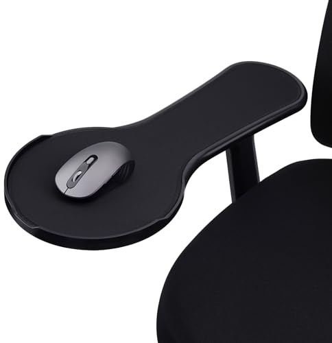 Pxoerzy Tapis de souris ergonomique pour chaise, accoudoir de chaise, plateau de souris | Utilisez la sangle de fixation pour la fixation, noir