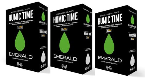 Emerald HUMIC TIME,Turf Excellent, Concime Fertilizzante Potenziatore del Prato,attiva la Biofertilità del terreno, 1,5kg (3)